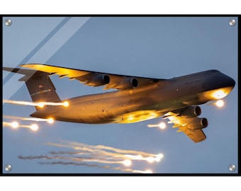 C-5 Galaxy "Fred" Pumps Flares on Our Acrylic Print