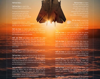F-14 Tomcat With Tell Me How Ode to Flight Poster Ready For Framing