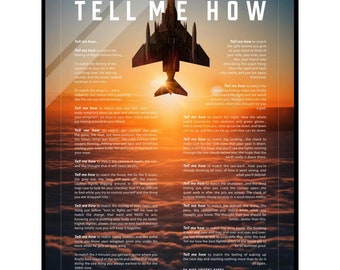 F-4 Phantom Acrylic print ready to hang with the Tell Me How description of military flight.