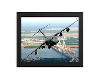 C-17 Over Charleston Framed photo paper poster