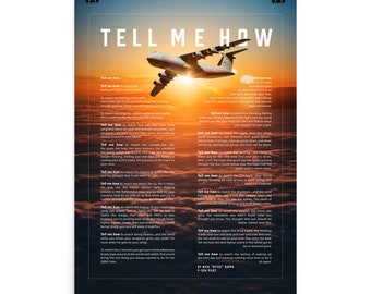 C-5, sunset, poster only ready for framing with Tell Me How ode