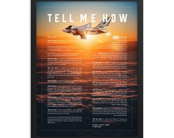 S-3 Viking sunset, framed and ready for hanging. With Tell Me How description of military flight.