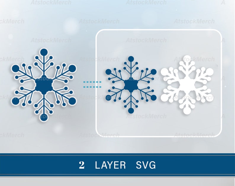 Download 2 Layer Christmas snowflake SVG pack of four designs ...