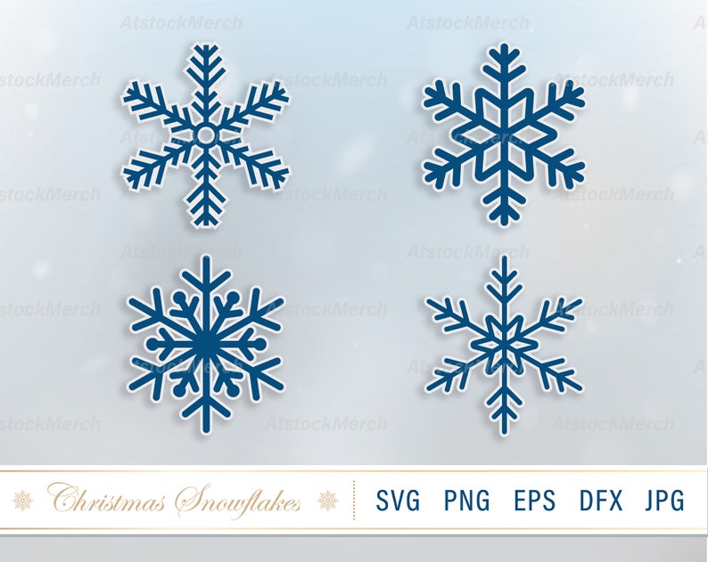 Download 2 Layer Christmas snowflake SVG pack of four designs ...