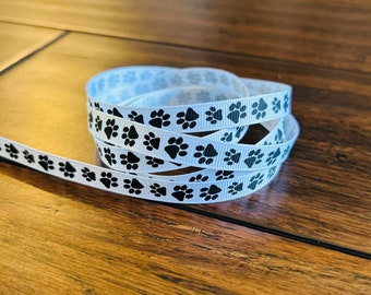 Cinta de grogrén de 3/8" - Huellas de patas (5 yardas)