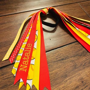 SOFTBALL Personalized Sport Hair Ribbons - Etsy