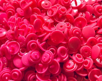 Broches KAM - Talla 20 Regular - Rosa Brillante B47 - 100 juegos