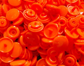 Broches KAM - Talla 20 Regular - Naranja Brillante B55 - 100 juegos