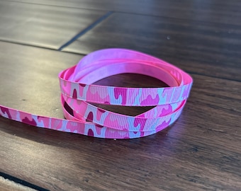 Cinta de grogrén de 3/8" - Camuflaje rosa (5 yardas)