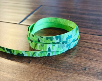 Cinta de grogrén de 3/8" - Camuflaje verde (5 yardas)