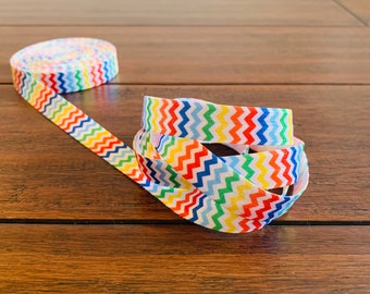 3 YARDAS - 5/8" Fold sobre Elástico - Zig Zag