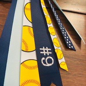 SOFTBALL Personalized Sport Hair Ribbons - Etsy