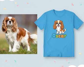 Personalized T-shirt with photo, first name or logo - Unique gift, birthday, bachelorette party, family, cartoon, animal, adult/child, 100% cotton