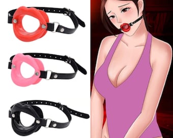 Silicone Open Mouth O Gag Ring Gag Oral BondageVegan Friendly  Fetish Adult SM BDSM Head Harness