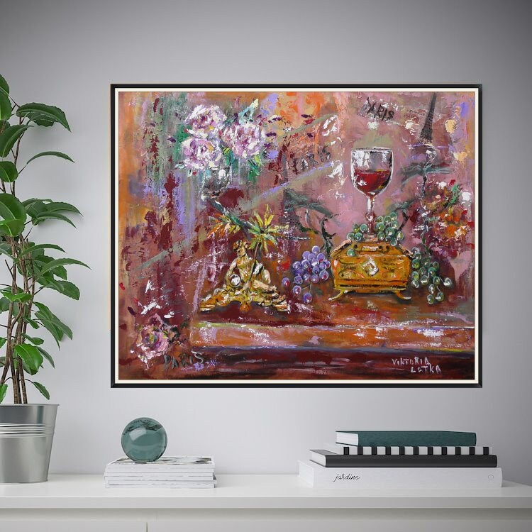 Zeitgenössische Multi-Farbe-Wand-Kunst 24 x 19 | Etsy