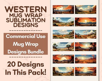Western Mug Wrap Sublimation Design Bundle, Western Sublimation Digital Download 11 oz 15 oz Mug Wrap Design, Western PNG Mug Designs PNG