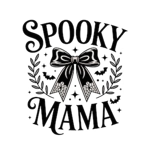 Spooky Mama PNG, Coquette Halloween PNG, Spooky Season PNG, Retro Halloween Png, Fall Png, Halloween Shirt Sublimation Designs Png For Shirt