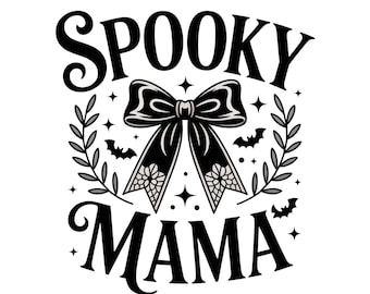 Spooky Mama PNG, Coquette Halloween PNG, Spooky Season PNG, Retro Halloween Png, Fall Png, Halloween Shirt Sublimation Designs Png For Shirt