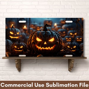 3D Halloween PNG Nummernschild Sublimationsdesign, sofortiger digitaler Download Nummernschild Design, Nummernschild PNG, Halloween Sublimation