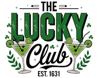 Der Lucky Club PNG, St. Patricks Tag PNG-Designs, Retro St. Patricks PNG, Trending Png, Trendy St.Pattys Day Png, Retro Irish Day Shirt