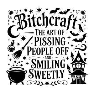 Bitch Craft Funny Halloween PNG, Sarcastic Snarky Witch PNG, Funny Adult Humor Witchcraft PNG, Retro Halloween Trendy Sassy Sarcasm Design