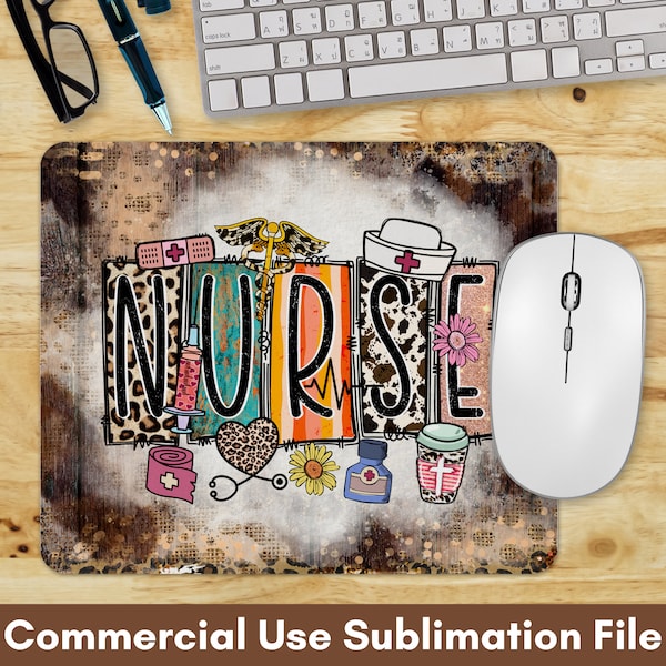 Nurse PNG Sublimation Files Nurse Mouse Pad Sublimation Designs, Instant Digital Download Mouse Pad, Nurse PNG Designs, Nurse Mouse Pad PNG