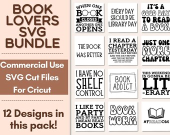 Reading SVG Bundle, Book SVG Files For Cricut, Book SVG Designs, Book Quotes Svg, Book Lover Svg, Book Nerds Svg, Book T-shirt Svg Files