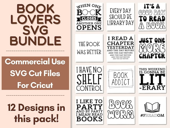 Bookish Stickers SVG Bundle, Books SVG for Bookish Sweatshirt