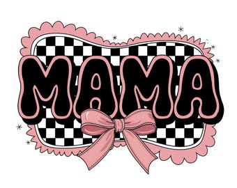 Retro Pink Mama Coquette Bow PNG, Mama Checkered PNG, Mama Varsity PNG, Pink Mama Png, Mama Png, Mama Bow Png, Mama Sublimation Files