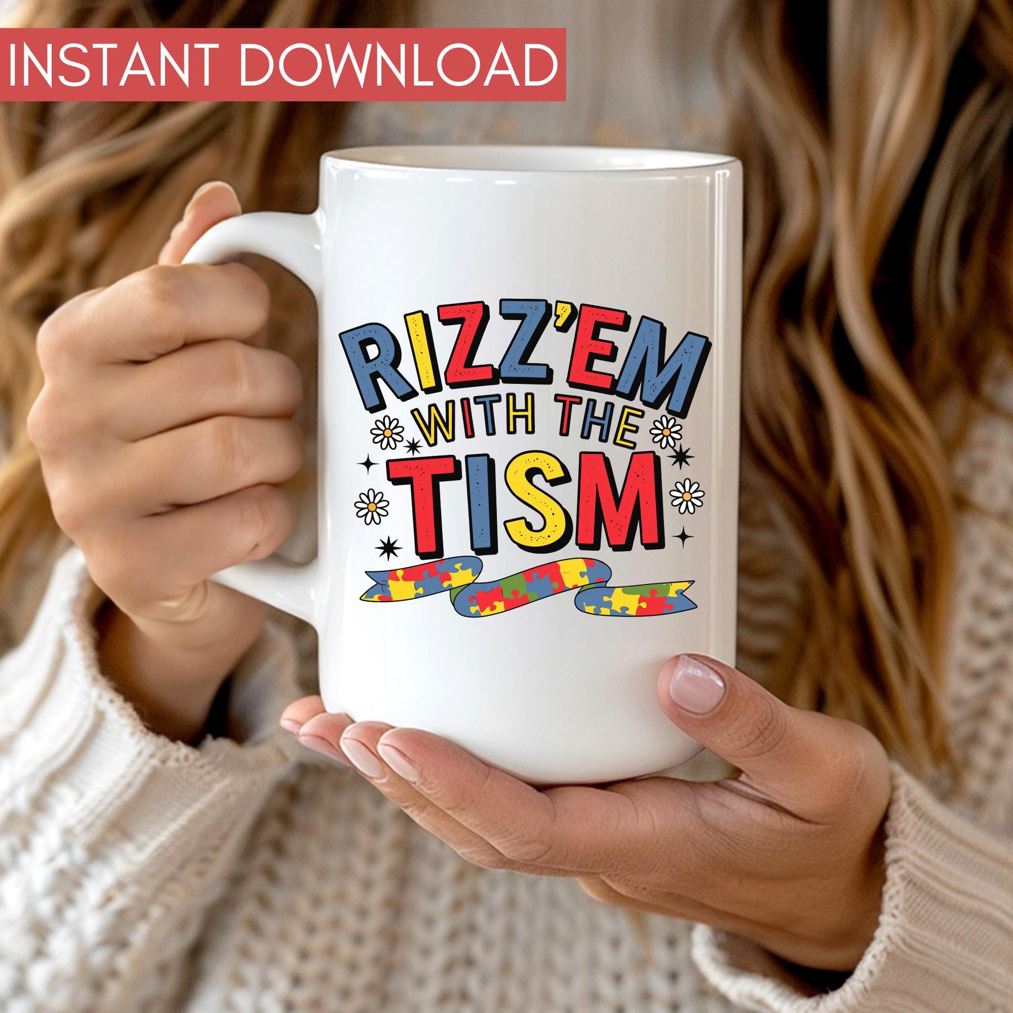 Rizz Em With the Tism PNG, Retro Autism PNG, Autism Awareness PNG ...