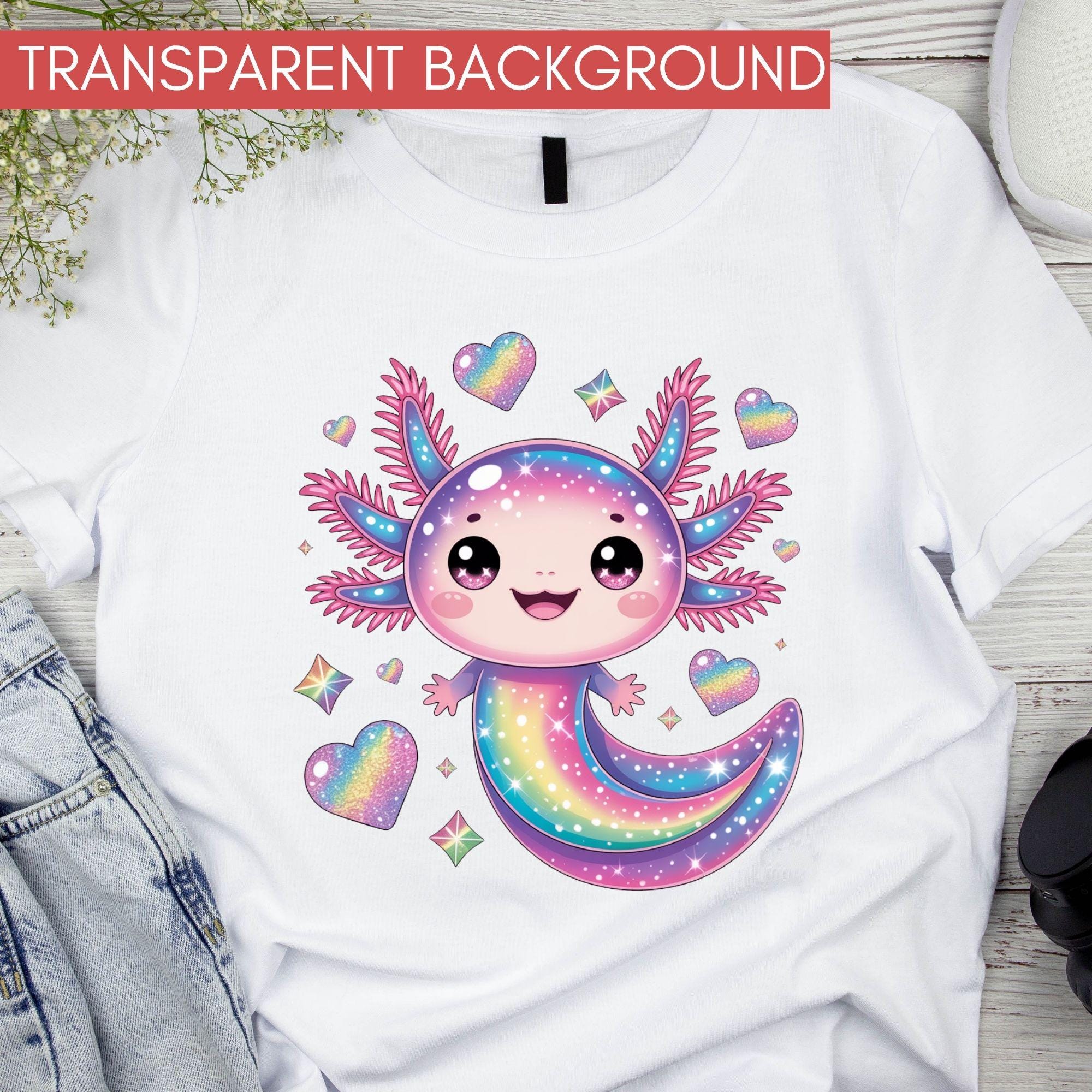 Iridescent Axolotl PNG, Sublimation Design, Kids PNG, Baby Axolotl Png ...