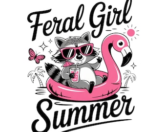 Feral Girl Summer Raccoon PNG, Funny Meme Raccoon PNG, Feral PNG, Cowgirl Png, Western Png, Rodeo Png, Summer Png, Digital Download