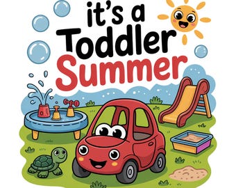 PNG de verano para niños pequeños, PNG de parque infantil lindo, PNG de tiempo de juego al aire libre para niños pequeños, camiseta de verano con coche Cozy Coupe, PNG de verano divertido para niños, PNG de verano preescolar