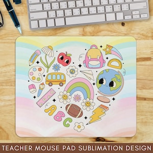 Groovy Teacher Mouse Pad PNG, Teacher PNG Sublimation Files, Teacher Mouse Pad Sublimation Designs, Digital Mouse Pad, Teacher Mouse Pad PNG