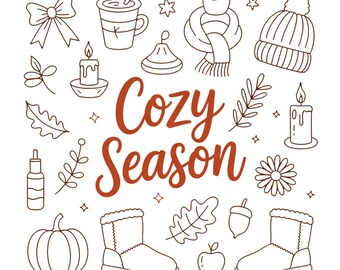Cozy Season PNG, Fall Vibes PNG, Fall Sublimation PNG, Fall Pumpkin Png, Autumn Season Png, Retro Fall Png, Fall Design, Fall Autumn Shirt