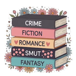 Floral Book Stack PNG, Retro Book Lover PNG Design, Reading PNG File For Shirt, Cute Bookish Png For Librarians, Reading Sublimation File