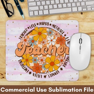 Teacher PNG Sublimation Files Teacher Mouse Pad Sublimation Designs, Instant Digital Download Mouse Pad, Teacher Mouse Pad PNG, School PNG