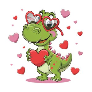 Valentinstag T-Rex PNG, Dino Liebe PNG, T-Rex Valentinstag PNG, Valentinstag Dino Png, Dinosaurier Liebe Png, Süßer T-Rex Png, Romantischer Dinosaurier Png