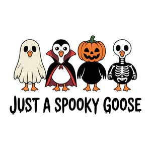 Just a Spooky Goose PNG, Funny Halloween Goose PNG, Goose in Halloween Costumes Sublimation, Cute Horror PNG, Spooky Goose Png Sublimation