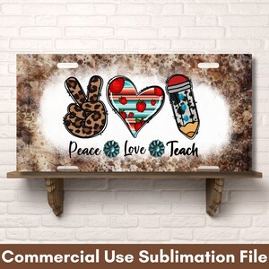 Western Teacher PNG License Plate Sublimation Design, Teacher Digital Download License Plate Design, License Plate PNG, Teacher Sublimation
