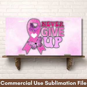 Breast Cancer Awareness PNG License Plate Sublimation Design Digital Download License Plate Design, License Plate PNG, Pinktober Sublimation