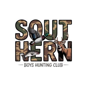 Southern Boys Hunting Club PNG, Southern Boy Shirt, Camouflage Design, Duck Hunting PNG, Southern Deer, Fishing Shirt PNG, Duck Hunter Png