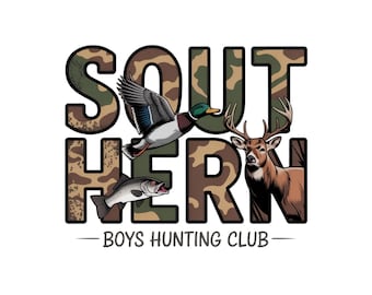 Southern Boys Hunting Club PNG, Southern Boy Shirt, Camouflage Design, Duck Hunting PNG, Southern Deer, Fishing Shirt PNG, Duck Hunter Png