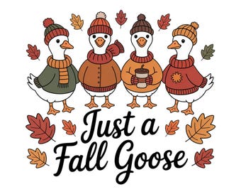 Fall Goose PNG, Funny Cozy Goose, Autumn Goose Shirt PNG, Cute Autumn Animal Design For Shirts, Fall Sublimation PNG, Autumn Png Designs