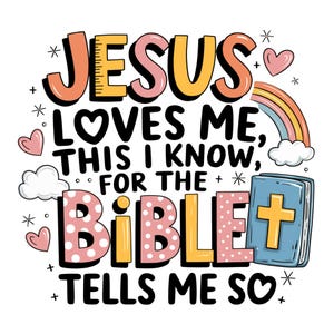 Christian PNG, Sublimation Jésus m'aime, ce que je sais fichier coupé petits garçons, rétro enfants bambin, coloré religieux Bible conception graphique Png