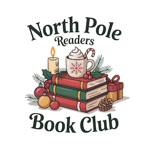 All Booked For Christmas PNG, Christmas Books PNG, Book Lovers PNG, Christmas Teacher Png, Librarian Gift Png, North Pole Readers Png