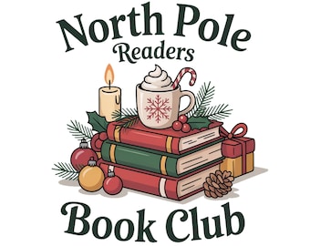 All Booked For Christmas PNG, Christmas Books PNG, Book Lovers PNG, Christmas Teacher Png, Librarian Gift Png, North Pole Readers Png