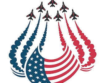 Patriotic Red White Blue PNG, Fighter Jets 4th Of July Sublimation, USA Flag Independence Day Design, Happy Fourth Of July Sublimation File