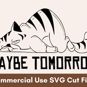 Lazy Cat SVG, Cute Cat SVG Files, Kitty SVG, Cat Face Svg, Love Cat Svg For Shirt, Cat Svg For Cricut, Cat Quotes Svg, Cat Sayings Svg image 1