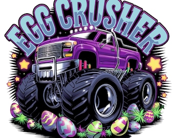 Disegno a sublimazione PNG di Egg Crusher, Uovo di Pasqua PNG, Monster Truck per bambini PNG, Buona Pasqua PNG, Maglietta di Pasqua PNG per ragazzi, Download digitale